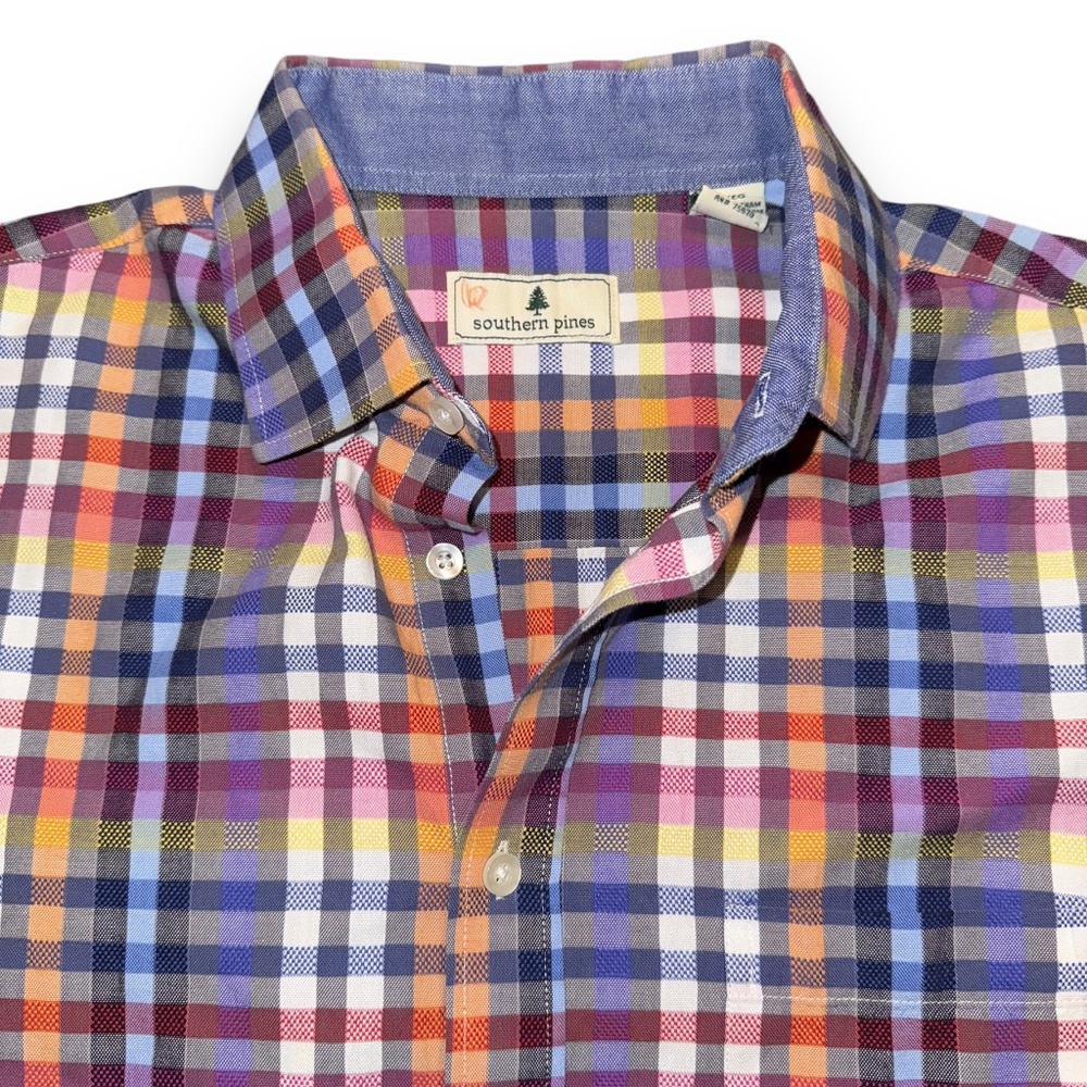 Southern‎ Pines L/S Men's Colorful Plaid Button Down Shirt - Size XL